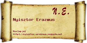 Nyisztor Erazmus névjegykártya